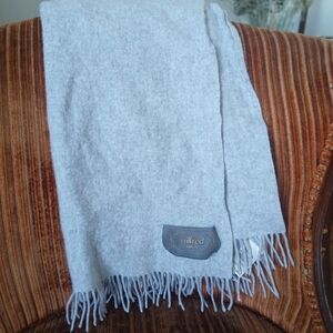 Aritzia Wilfred 100% Wool Grey Fringe Scarf